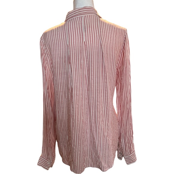 Universal Thread pink and white stripped blouse size small Long Sleeve Button Up - Picture 8 of 9